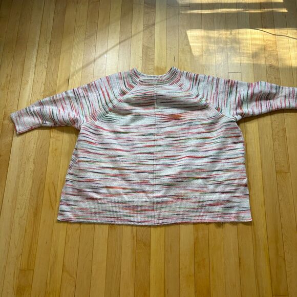 Lou & Grey Spacedye Seamed Poncho Sweater Women's L/XL Multi‎ Color Oversized - Picture 1 of 9